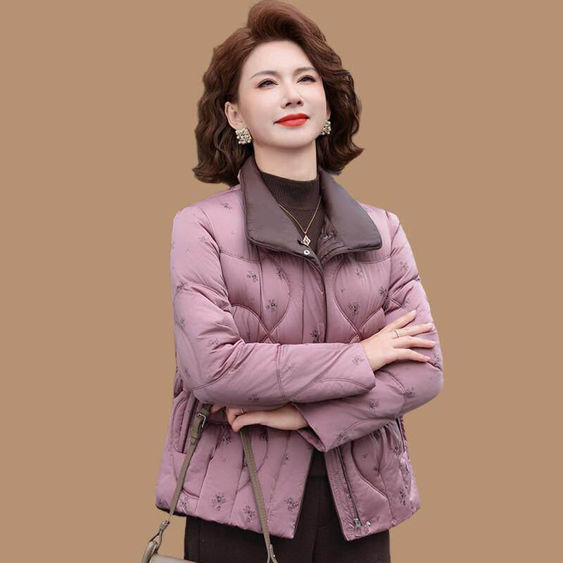 Elegante Baumwolljacke für Mama - Winter 2025 - Würdevoll, Kurz und Warm - Oberbekleidung für Frauen mittleren und höheren Alters