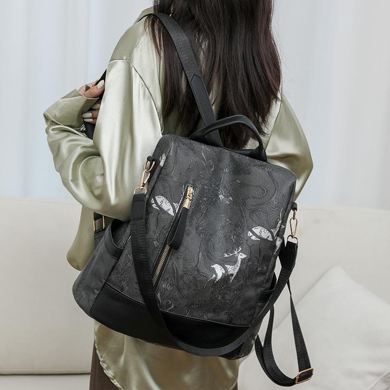 Rucsac imprimat pentru femei Rucsac ușor de mare capacitate Geantă de umăr impermeabilă multifuncțională