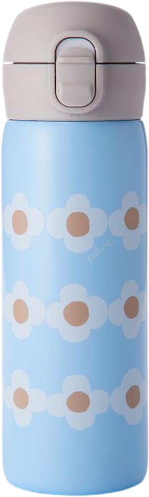 Reach Will W X D X 480ml Insulates Hot Cold Lightweight Easy Double Vacuum Safety Lock for Portable Plune Design Thermos, RJD-PL48PBL, Approx. 2.5"