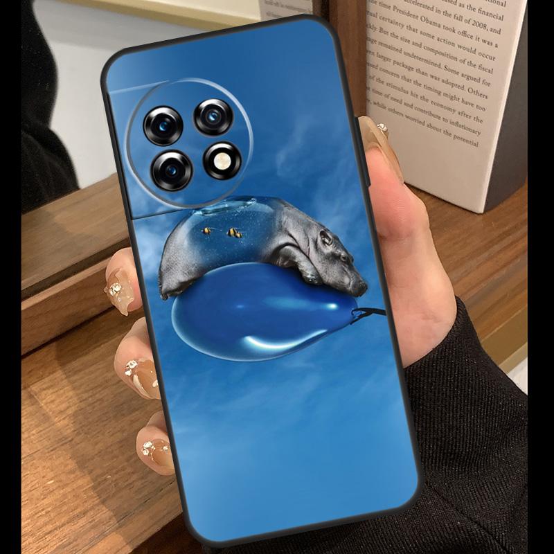 Cartoon Hippos Pattern Case For OnePlus 13T 10T 15R 10R 12R 13R 13 12 11 9 10 Pro Nord CE 5 2 3 4 Lite N20 N30 Cover