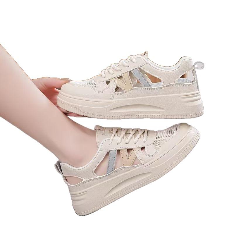 Little white shoes for women in the summer of 2025, the new Korean version of female students, mesh breathability and height increase, casual