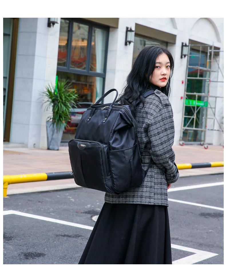 Trendig Vattentät Multifunktionell Vikbar Ryggsäck & Avtagbar Kabinväska med Hjul