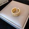 Gold Plated Zircon Pearl Glass Tassel Open Ring - Luxury Statement Piece Ring