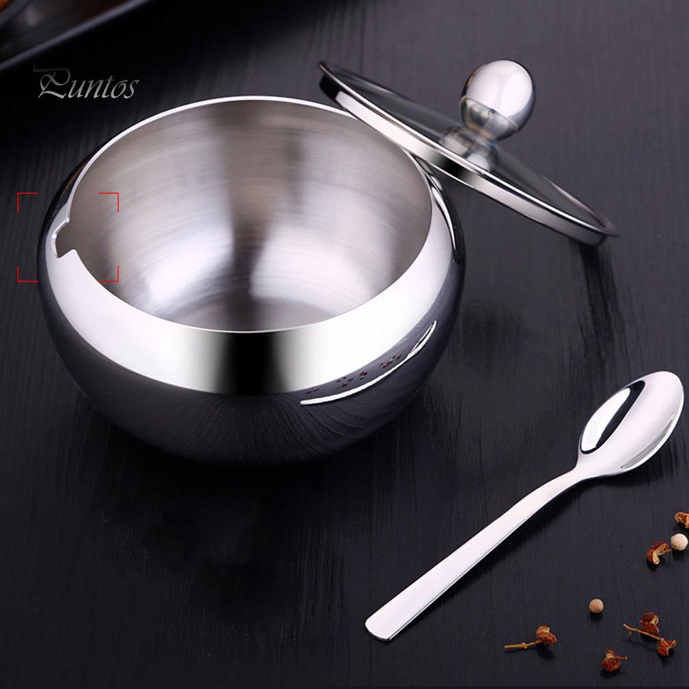 Kuchyňská nerezová mísa na cukr Puntos Nádoba na koření s pokličkou