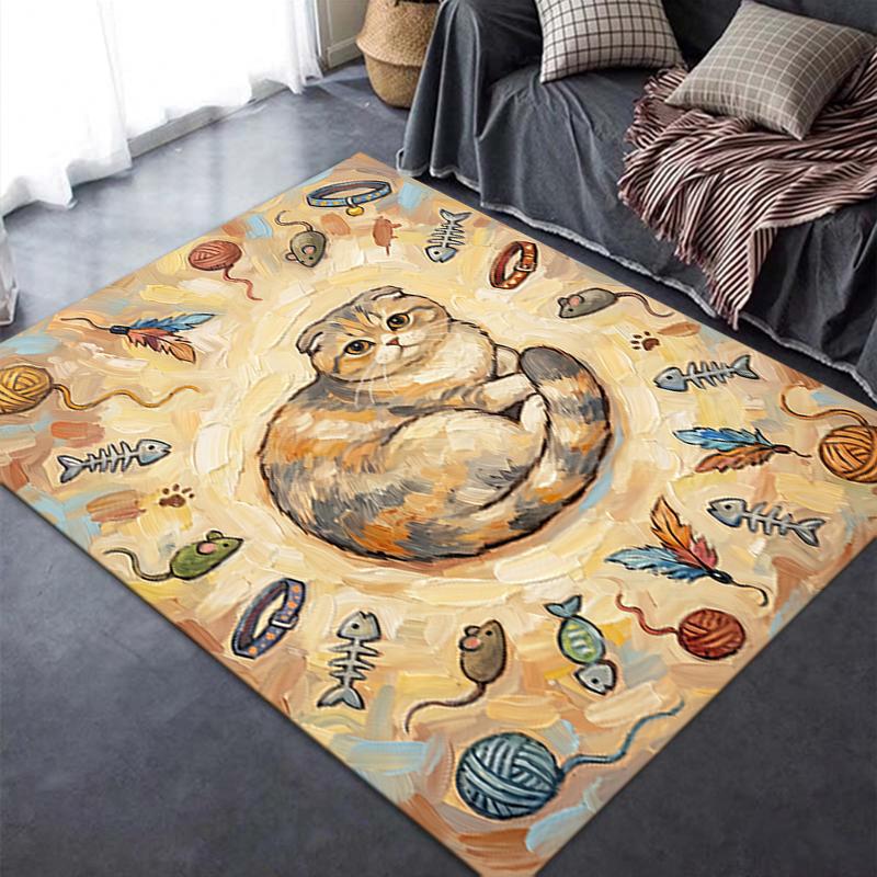 2025 New Cute kitten Carpet Rug for Living Room Bedroom Home Sofa Decoration,Kids play Non-slip Floor Mat