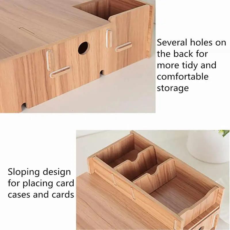 Desk-Holder Shelf Laptop-Stand Wood Desktop Monitor Stand Computer Screen Riser Shelf Plinth Strong Laptop Stander Desk Holder