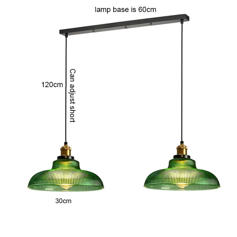 LED Vintage Glass Pendant Light Green Hanging Lamps Living Room Decor Luminaire Hall Bedroom Dining Room Chandelier Ceiling Lamp