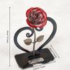 Artificial Roses Iron Metal Rose Hand Forged Flower for Her Birthday Wedding Valentines Day Mothers Day Home Garden Yarn Patio Decor (Red)