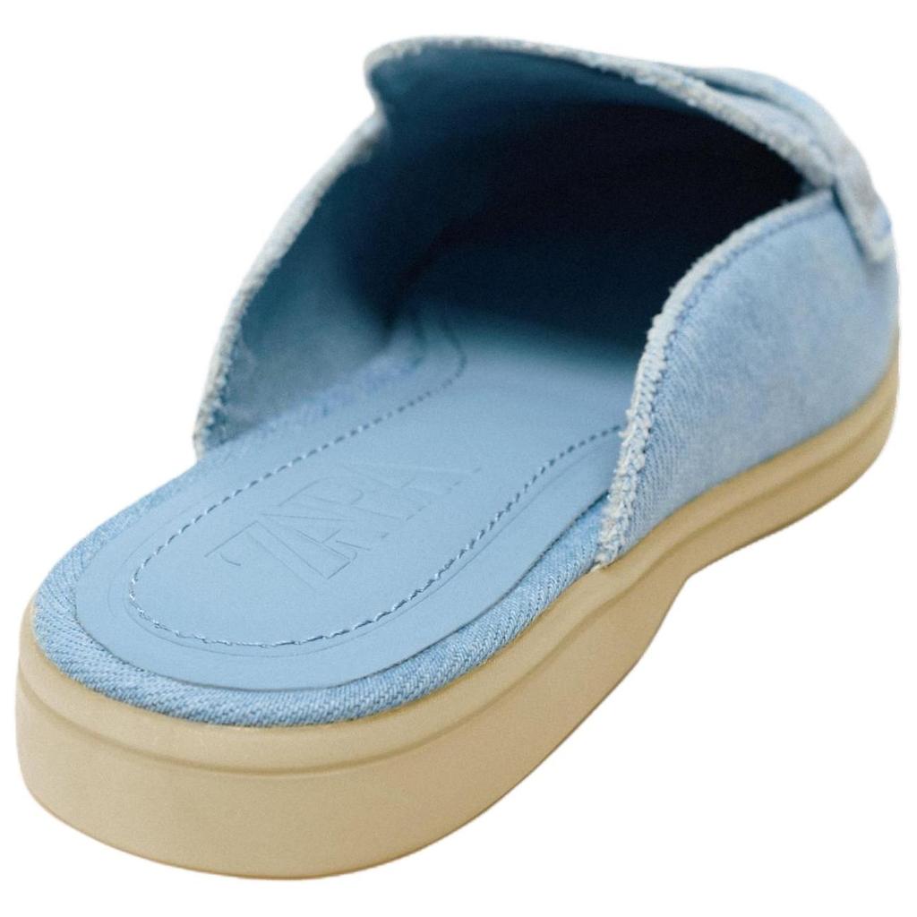 Zara Comfortable Minimalist Anti-Rubbing Open-Toe Slippers Women Slippers Blue 5817210017