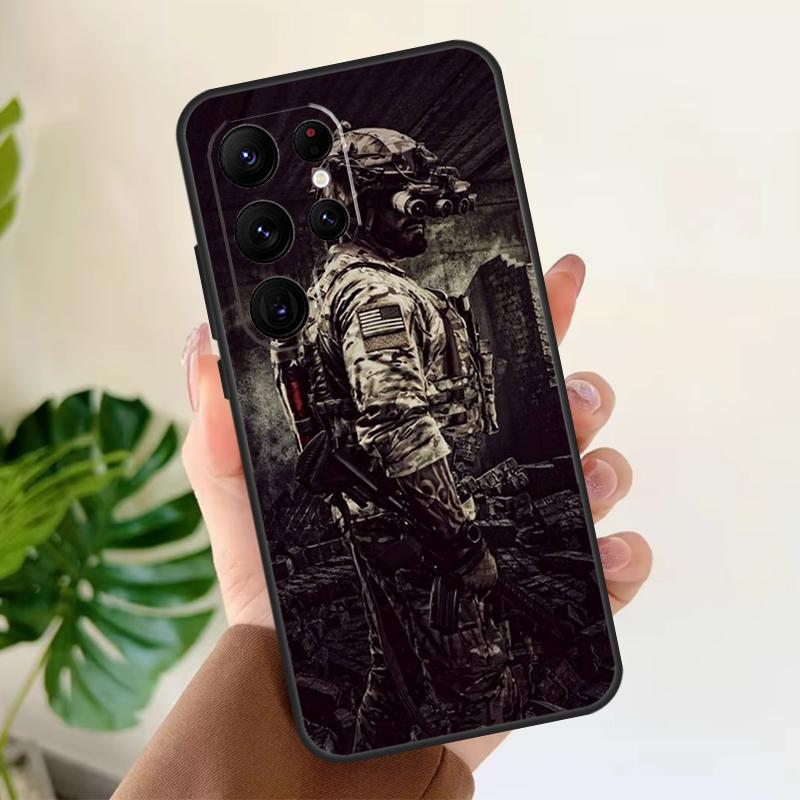 Military Army Special Forces Soft Case For Samsung Galaxy S21 S22 S23 S24 S25 Ultra S9 S10 Plus S20 FE S24 FE Phone Cover