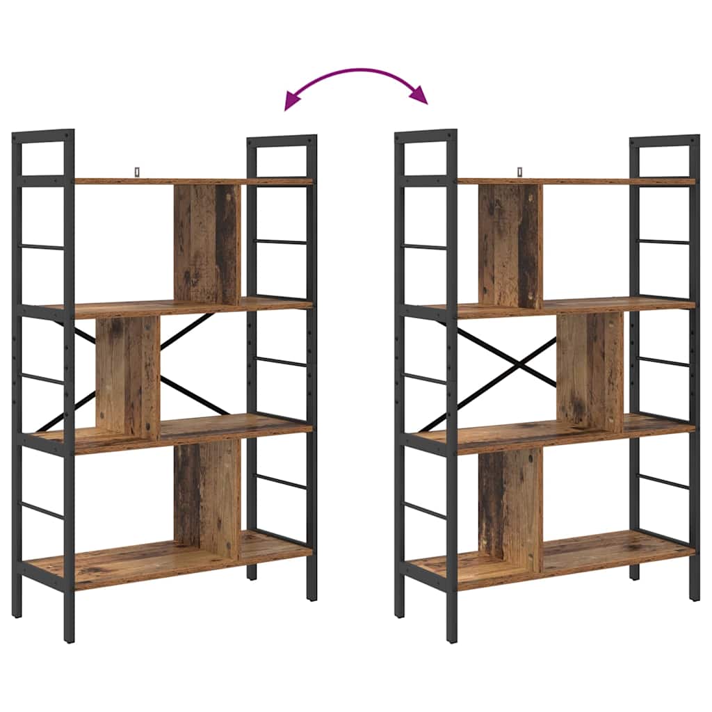 Vintage Wood Bookshelf 75 x 30 x 123.5 cm Engineered Wood