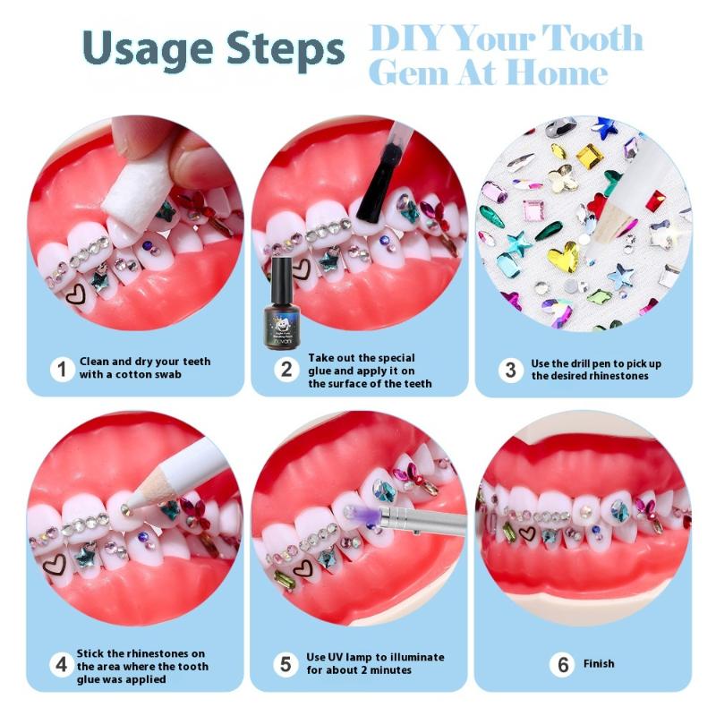 1 Set Dental Tooth Gems Crystal Glass Diamond Butterfly Shaped Ornament Diy Tools Various Shapes Color Teeth Jewelry Decorations