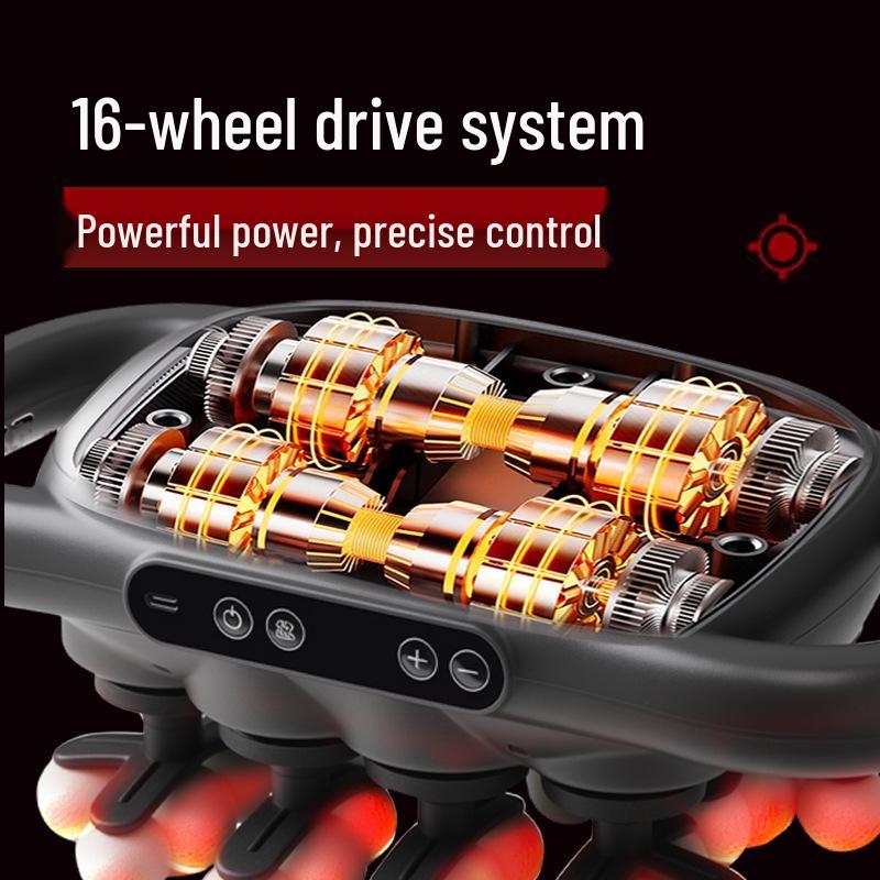 Professional 16-Head Fascia Gun Muscle Massager for Home Use - Deep Relaxation for Waist, Back, and Legs