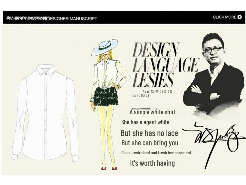 2024 Summer Women's White Chiffon Work Shirt, Plus Size, Professional Short-Sleeve OL Style