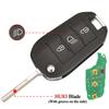 Jingyuqin Flip Remote Smart Car Key For Citroen C3 C4 Cactus Hella For Peugeot 208 301 508 5008 Expert 434MHZ ID46 PCF7941A Chip
