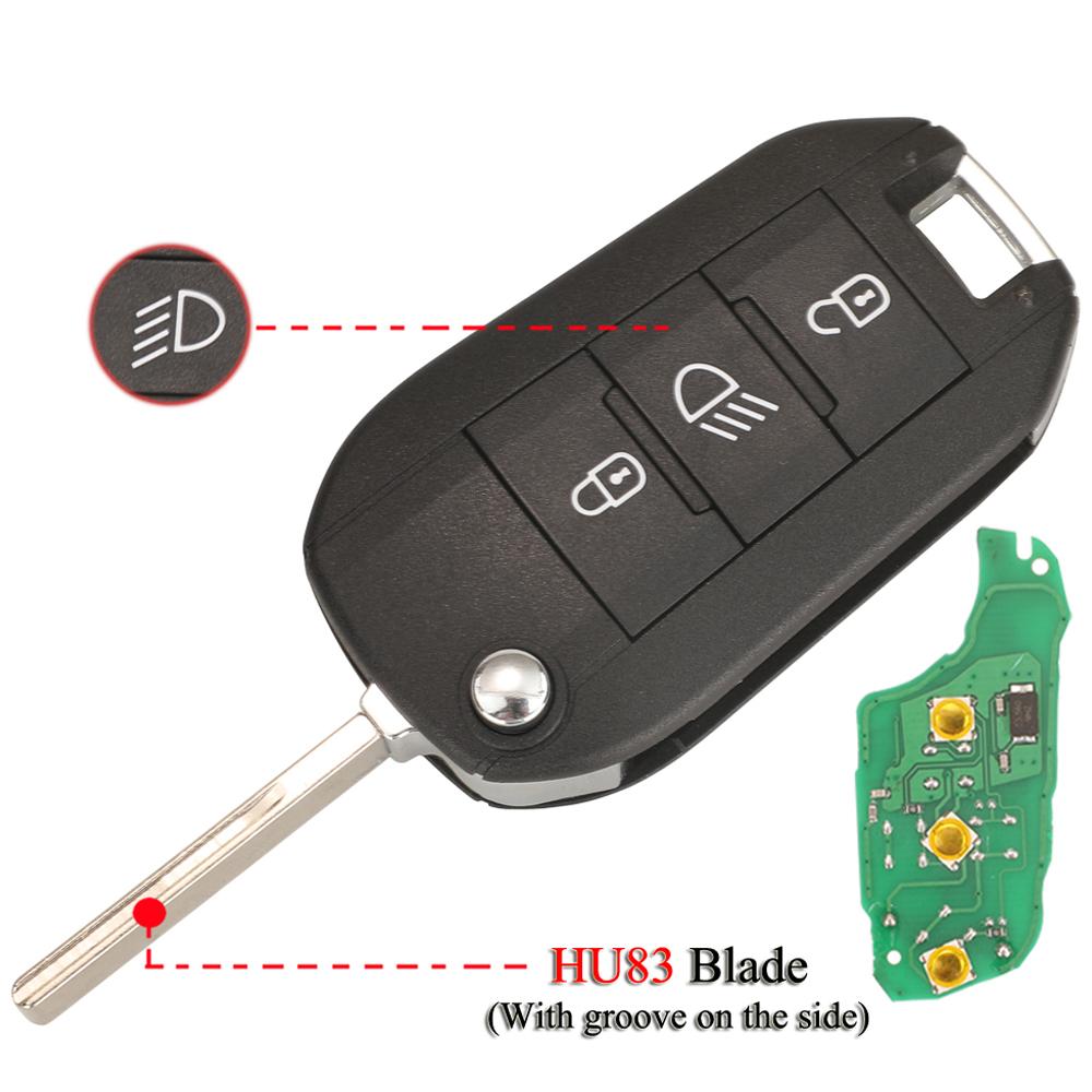 Jingyuqin Flip Remote Smart Car Key For Citroen C3 C4 Cactus Hella For Peugeot 208 301 508 5008 Expert 434MHZ ID46 PCF7941A Chip