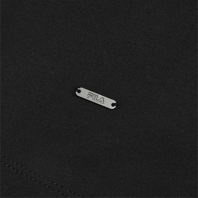 Fila White Soft Master Fashion Versatile Simple Comfortable Knitted Short Sleeve T-Shirt Men T-Shirts Black F11M513104FBK