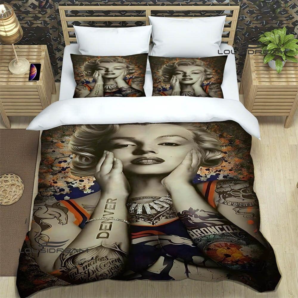 Three-Piece Marilyn Monroe Digital Printing Kit Bedding Home Textiles