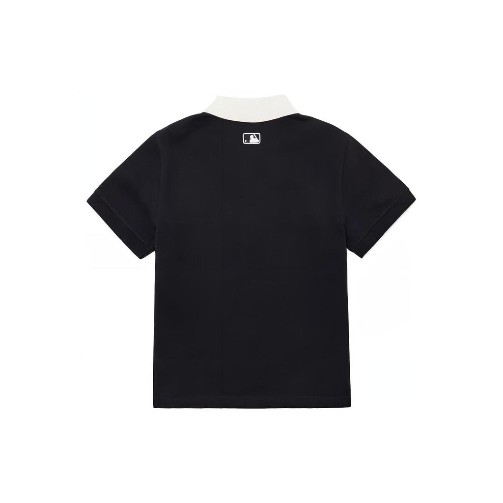 New MLB Base Logo Polo Shirt Women's Black 3FPQM4023-50BKS