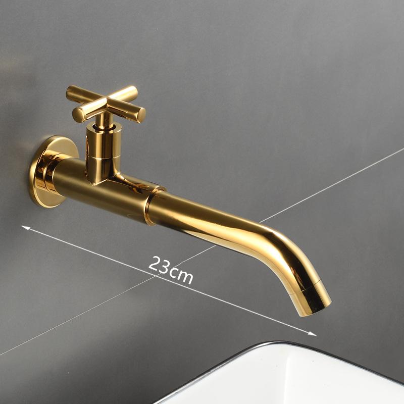 1PC Thread G1/2' Antique Gold Black Extended Single Cold Mop Pool Bathroom Sink Tap Splash Proof Toilet In-Wall Washbasin Faucet