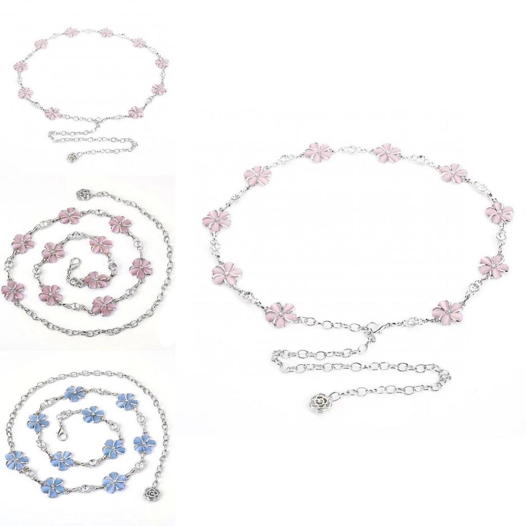 Blue Metal Waist Chain For Women Fashionable Summer Accessory