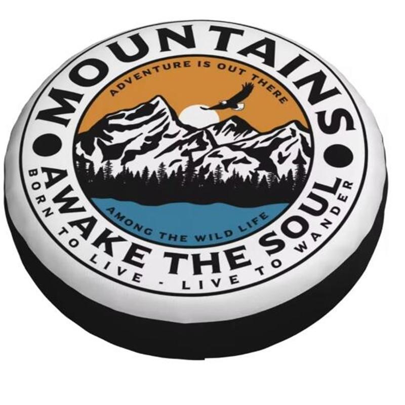 1Pcs Car PU Leather Spare Tire Cover Go Wild Adventure Campfire For Toyota Honda Suzuki Jimny Jeep Wheel Protectors Accessories