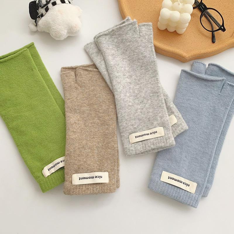 Long Fingerless Mittens Women's Winter Warmer Gloves Fashion Arm Sleeves Casual Goth Wrist Sleeves Christmas Glove