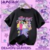 2026 new summer short-sleeved boys' casual shirt Polyester T-shirt for children aged 1-12, girls' sports shirt, K-pop Demon Hunter