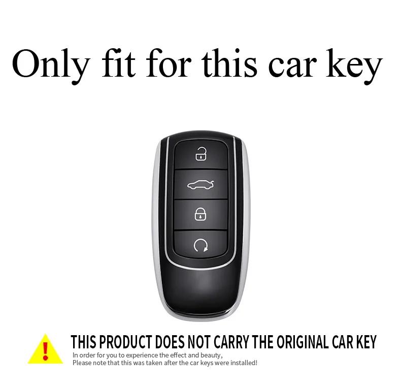 Styling Mouldings Alloy + Leather Car Key Fob Cover Case Shell Chain For Chery Omoda C5 5 fx 7 8 pro plus 2022 2023 Remote Key P