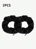 2PCS New Solid-color Velvet Zipper Large Intestine Hair Band Korean Style Fashionable Fabric Ponytail Storage Large Intestine