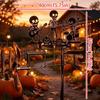 Wind-Powered Halloween Skeleton Metal Drummer Wind Heavy Duty Rock Band Sculpture  Yard