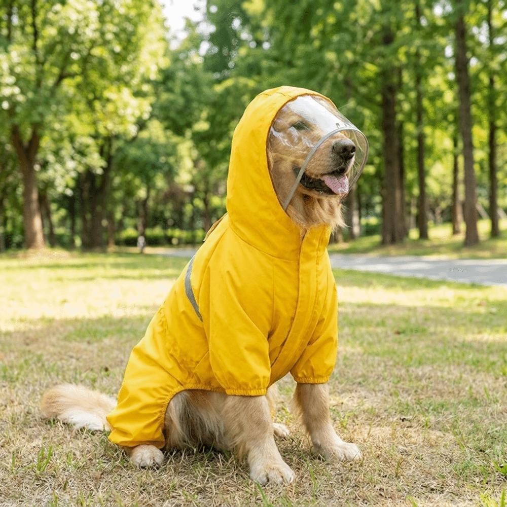 Reflective Dog Rain Cloak Adjustable Pet Four-legged Raincoat Dog Poncho  Outdoor Walking