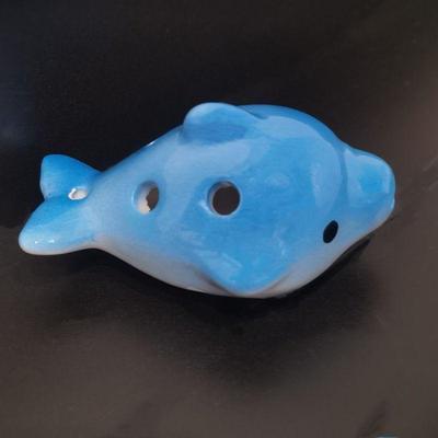 Kleiner Delfin 6-Loch Porzellan Okarina - Cartoon Tier Kinder Musikinstrument Pfeife