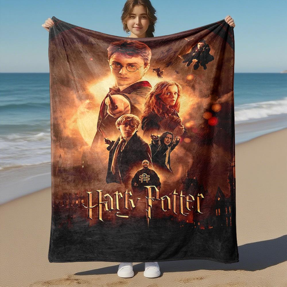 

1pc Harry Potter,Hogwarts,Magic Outdoor Flannel Throw Blanket All Season Soft Warmth,Home Decor 1031080 150x200cm