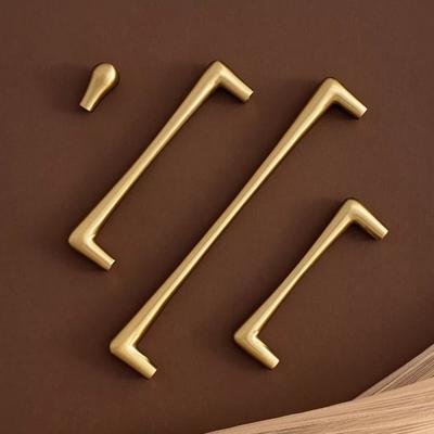 High Quality Gold/Silver Cabinet Pull Solid Alloy Drawer Knob Durable Smooth Furniture Handles for Cabinet Wardrobe Drawer