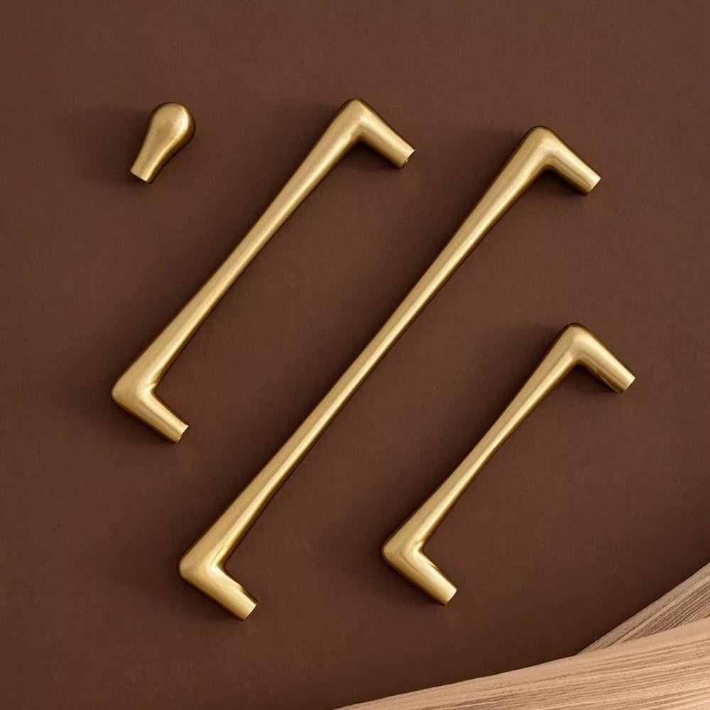 High Quality Gold/Silver Cabinet Pull Alloy Smooth Drawer Knob Durable Solid Wardrobe Handle for Cabinet Wardrobe Drawer
