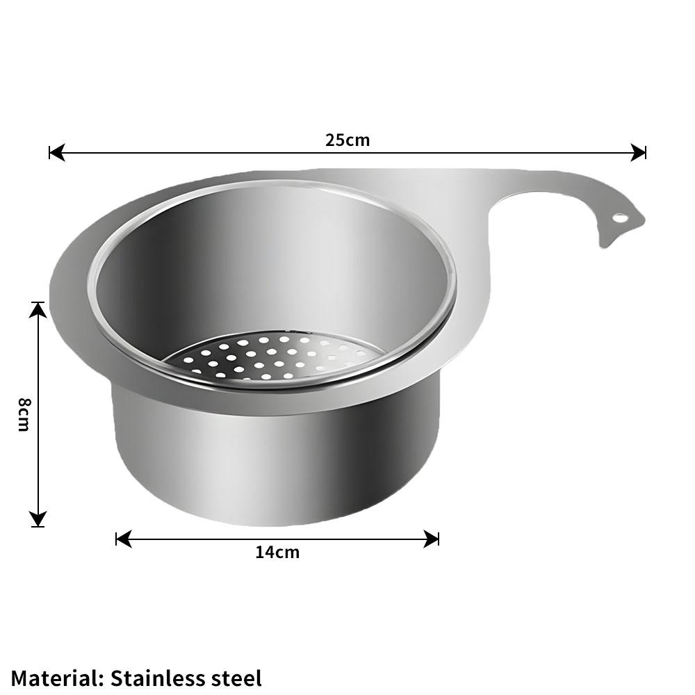 Stainless Steel Swan Sink Strainer Basket Kitchen Sink Garbage Filter Swan Dry and Wet Separation Hook Drain Rack6