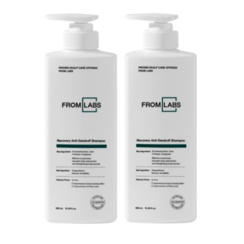 

FROM LABS Recovery anti-Dandruff Care Shampoo 500ml ×2 | Mild Acidic pH Shampoo for Dry & Sensitive Scalp | Moisture Balance Scalp Cleanser Set 500ml x 2