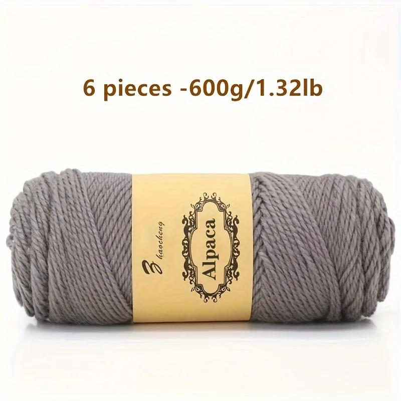 6 Pcs Premium Soft & Durable Alpaca Blend Yarn Worsted Weight, Perfect for Knitting Sweaters Assorted Colors