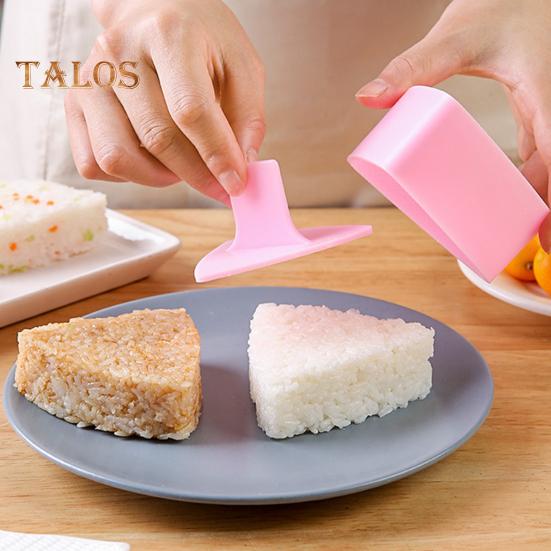Kit de 2 bucăți de forme cu bile de orez Set de mucegaiuri pentru orez cu demontare ușoară Mașină de sushi triunghiulară Presă pentru onigiri antiaderență cu lingură pentru prânz pentru copii Bento Home DIY