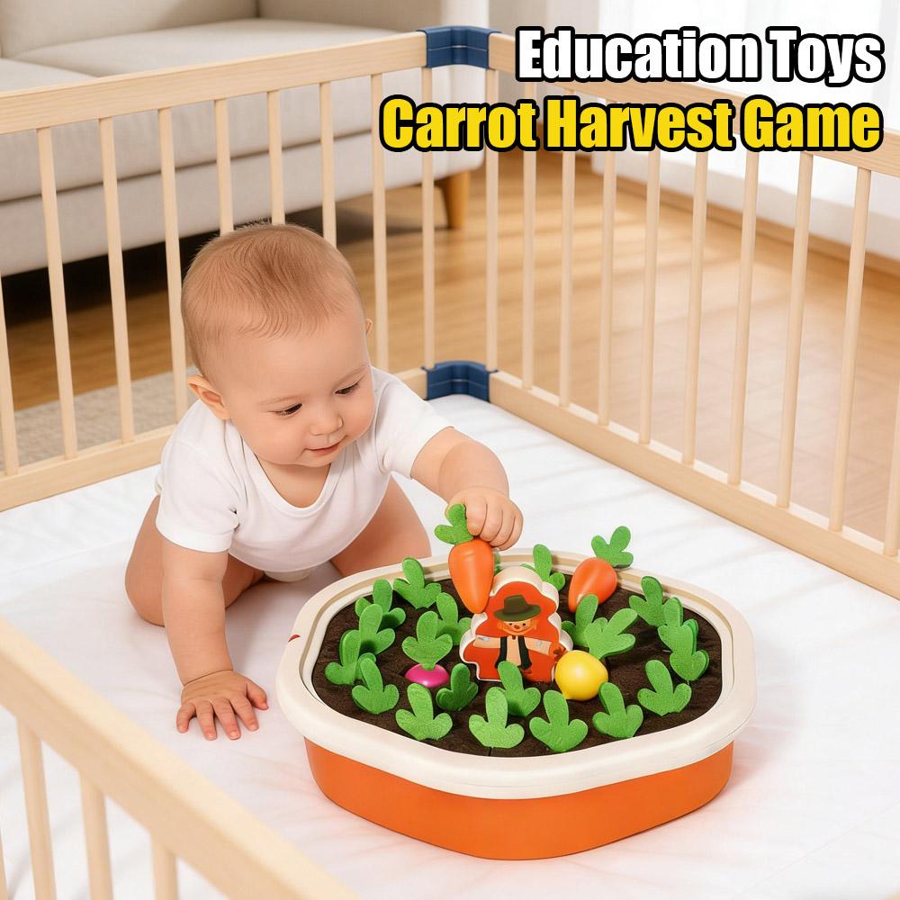 Children's Pull Radish Toy Fun Tabletop Carrot Harvest Game Teaching Aids Shape Sorting Matching Early Education Toys for Babies