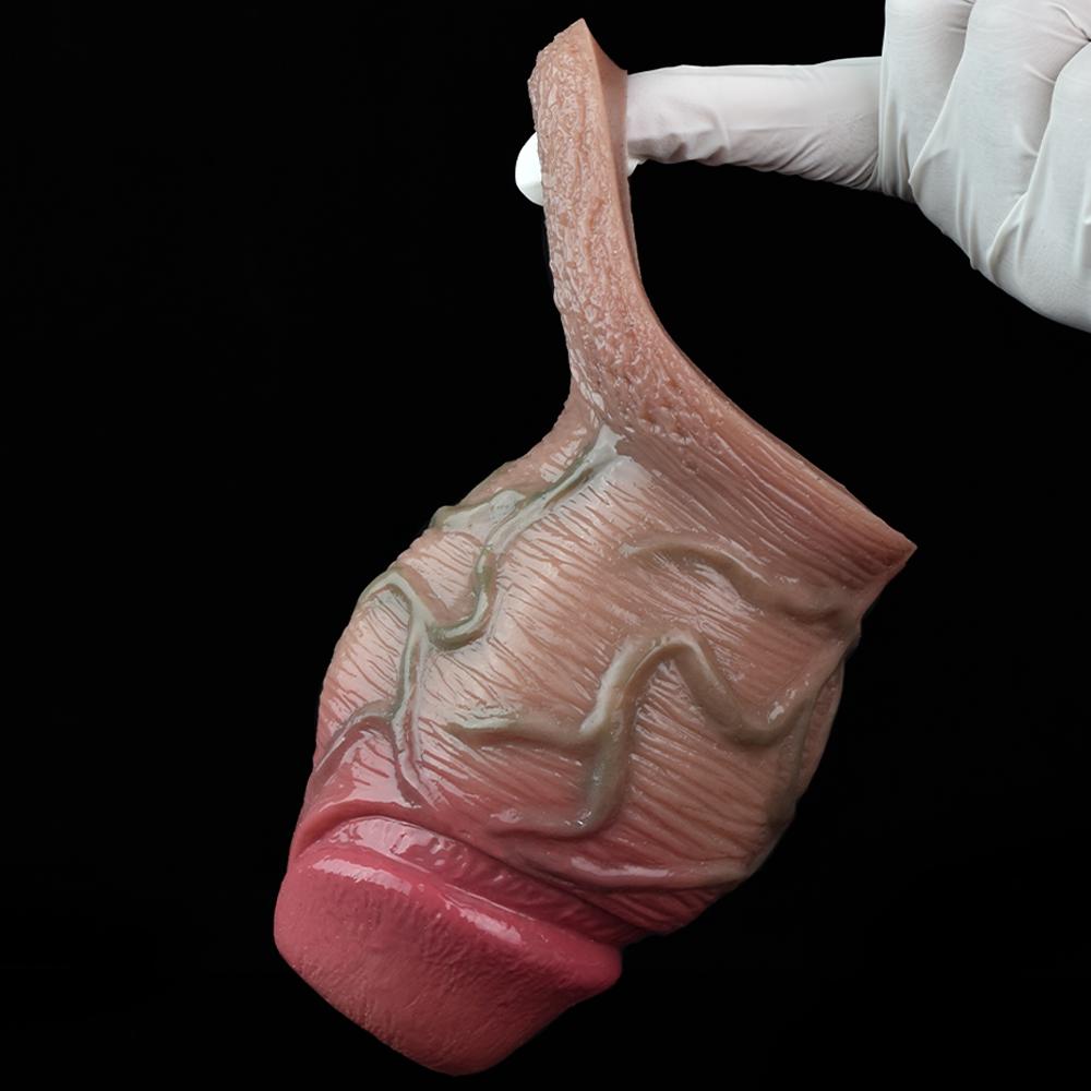 Realistic Cock Sleeve Penis Condom Extender Enlarge Dildo Strap On Toy for Gay Femdom Couples