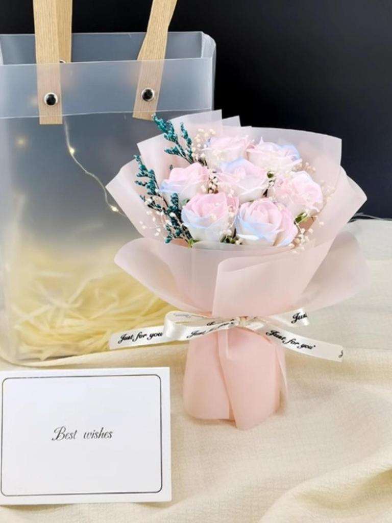 Mini Bouquet Seifenblumen: Konservierte Rosen für Abschlussfeiern, Dekorationen & Gastgeschenke