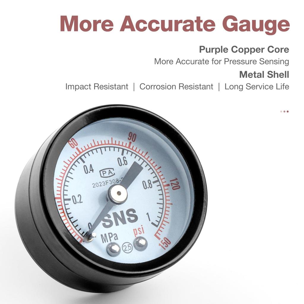 SNS Regulator, 1/4" Bore, PT, 0.05-0.85 MPa Adjustable, Bracket, Gauge, AR2000-02