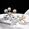 Modern Geometric Luxury Minimalist Molecular Glass Crystal Ball Ornaments Decor Home Room Table Decorative Crystal Figurines