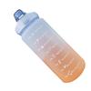 Straw Bottle Leakage Proof Frosted Gradient Color   Open Sports Water Cup with Handle Clear Scale 2000ml