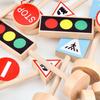 15x Wooden Crosswalk Road Sign Stop Light Teaching Early Education Kids Child Preschool for