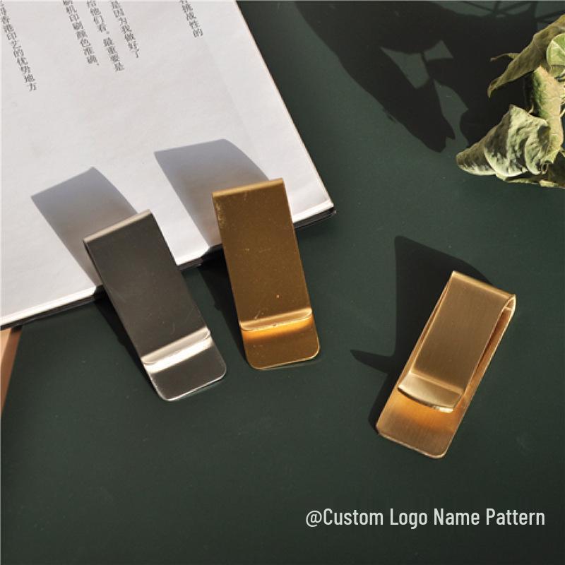 Brass Stainless Steel Loose-Leaf Notebook Pen & Ticket Clip, Multi-Purpose, Custom Engraving Available