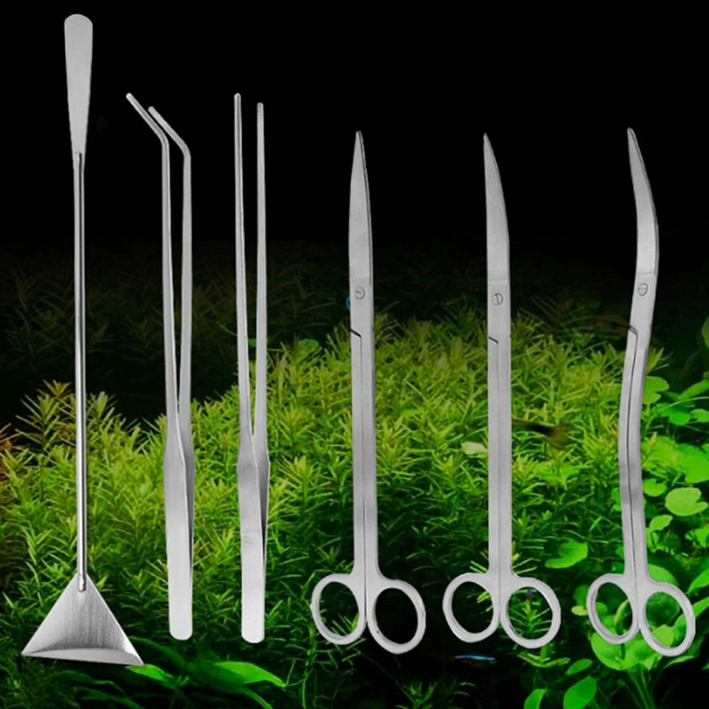 Professional Aquarium Maintenance Tool Stainless Steel Aquatic Plant Scissors Tweezers Spatula Tool for Fish Tank Cleaning