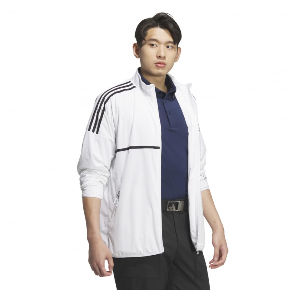 Golf Jacket Three Stripes Full Zip Wind White [Adidas Golf] WIND.RDY Men's
